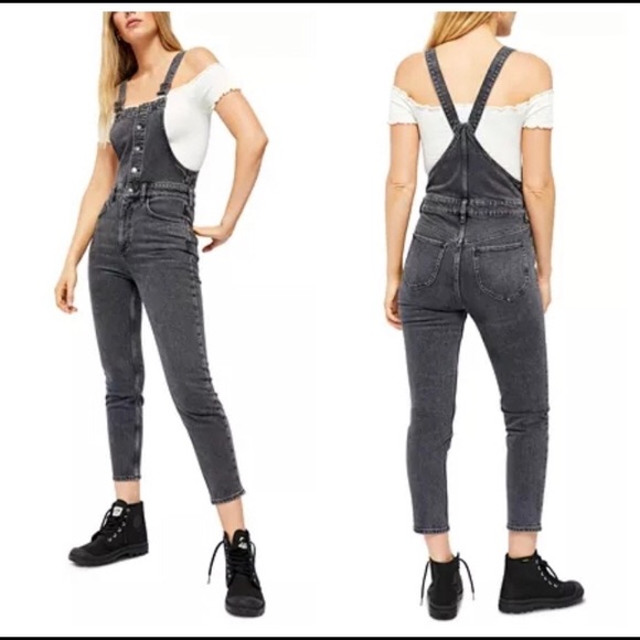 free people black overalls